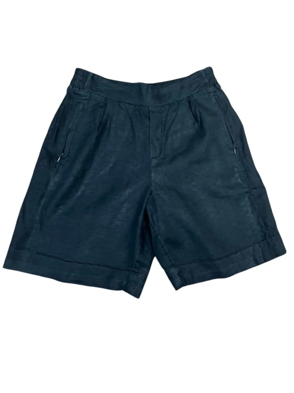 Athleta 100% Linen Women’s Black Shorts, Size 12 - Picture 2 of 6
